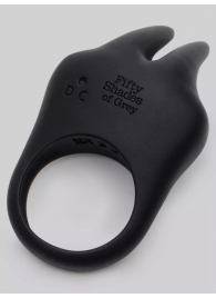 Черное эрекционное виброкольцо Sensation Rechargeable Vibrating Rabbit Love Ring - Fifty Shades of Grey - в Новом Уренгое купить с доставкой