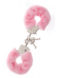 Металлические наручники с розовой меховой опушкой METAL HANDCUFF WITH PLUSH PINK - Dream Toys - купить с доставкой в Новом Уренгое