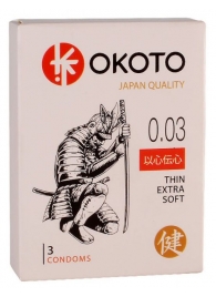 Тонкие презервативы OKOTO Thin Extra Soft - 3 шт. - Sitabella - купить с доставкой в Новом Уренгое