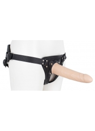Пустотелый страпон Harness CLASSIC с бандажом - 19,5 см. - LOVETOY (А-Полимер) - купить с доставкой в Новом Уренгое