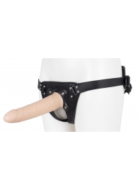 Пустотелый страпон Harness CLASSIC с бандажом - 19,5 см. - LOVETOY (А-Полимер) - купить с доставкой в Новом Уренгое