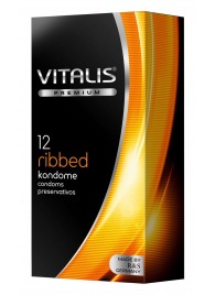 Ребристые презервативы VITALIS PREMIUM ribbed - 12 шт. - Vitalis - купить с доставкой в Новом Уренгое