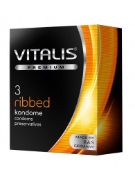 Ребристые презервативы VITALIS PREMIUM ribbed - 3 шт. - Vitalis - купить с доставкой в Новом Уренгое