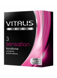Презервативы с пупырышками и кольцами VITALIS PREMIUM sensation - 3 шт. - Vitalis - купить с доставкой в Новом Уренгое