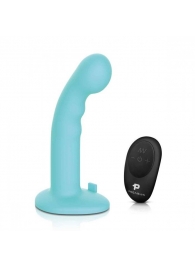 Голубая изогнутая насадка 6in Remote Control Ripple P-Spot G-Spot на черных трусиках - 16 см. - Pegasus - купить с доставкой в Новом Уренгое