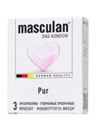 Супертонкие презервативы Masculan Pur - 3 шт. - Masculan - купить с доставкой в Новом Уренгое