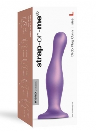 Фиолетовая насадка Strap-On-Me Dildo Plug Curvy size L - Strap-on-me - купить с доставкой в Новом Уренгое