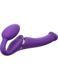 Фиолетовый безремневой вибрострапон Vibrating Bendable Strap-On - size L - Strap-on-me - купить с доставкой в Новом Уренгое