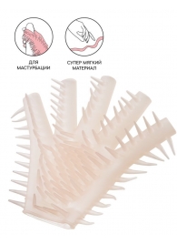 Телесная перчатка-мастубратор для чувственного массажа - Штучки-дрючки - в Новом Уренгое купить с доставкой