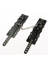 Узорчатые кожаные оковы с регулируемыми ремешками - Crazy Handmade - купить с доставкой в Новом Уренгое