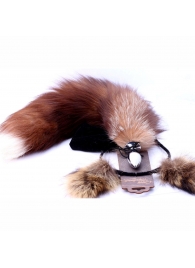 Игровой комплект: серебристая анальная пробка с пушистым хвостом и ободок-ушки - Crazy Handmade - купить с доставкой в Новом Уренгое