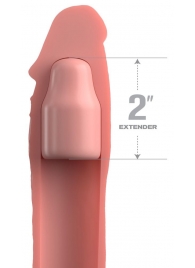 Телесная насадка-удлинитель 2 Inch Silicone X-tension with Strap - 20,3 см. - Pipedream - в Новом Уренгое купить с доставкой