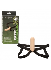 Телесный фаллопротез из силикона Extension with Harness - 15,75 см. - California Exotic Novelties - купить с доставкой в Новом Уренгое