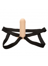 Телесный фаллопротез из силикона Extension with Harness - 15,75 см. - California Exotic Novelties - купить с доставкой в Новом Уренгое