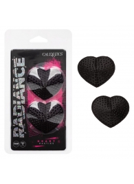 Черные пэстисы в форме сердечек Heart Pasties - California Exotic Novelties - купить с доставкой в Новом Уренгое