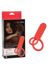 Красное эрекционное кольцо Silicone Rechargeable Vertical Dual Enhancer - California Exotic Novelties - в Новом Уренгое купить с доставкой