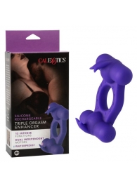 Фиолетовое эрекционное виброкольцо с двумя моторами Silicone Rechargeable Triple Orgasm Enhancer - California Exotic Novelties - в Новом Уренгое купить с доставкой