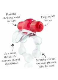 Виброкольцо с язычком и красным виброэлементом Overtime - Screaming O - в Новом Уренгое купить с доставкой