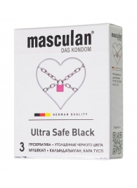 Ультрапрочные презервативы Masculan Ultra Safe Black - 3 шт. - Masculan - купить с доставкой в Новом Уренгое