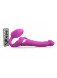 Ярко-розовый безремневой страпон Multi Orgasm Size S с клиторальной стимуляцией - Strap-on-me - купить с доставкой в Новом Уренгое