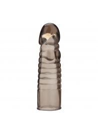 Дымчатая насадка-удлинитель Ribbed Realistic Penis Enhancing Sleeve Extension - 15,2 см. - BlueLine - в Новом Уренгое купить с доставкой