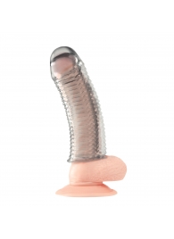 Текстурированная насадка на пенис Clear Textured Penis Enhancing Sleeve Extension - 16,5 см. - BlueLine - в Новом Уренгое купить с доставкой