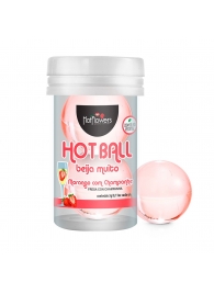 Лубрикант на масляной основе Hot Ball Beija Muito с ароматом клубники и шампанского (2 шарика по 3 гр.) - HotFlowers - купить с доставкой в Новом Уренгое