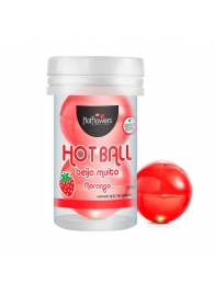 Лубрикант на масляной основе Hot Ball Beija Muito с ароматом клубники (2 шарика по 3 гр.) - HotFlowers - купить с доставкой в Новом Уренгое