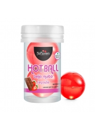 Лубрикант на масляной основе Hot Ball Beija Muito с ароматом шоколада и клубники (2 шарика по 3 гр.) - HotFlowers - купить с доставкой в Новом Уренгое