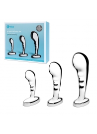 Набор из 3 стальных стимуляторов простаты Stainless Steel P-spot Training Set - b-Vibe - в Новом Уренгое купить с доставкой