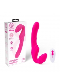 Розовый безремневой страпон на радиоуправлении Strapless Together - 22 см. - Together Toy - купить с доставкой в Новом Уренгое