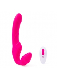 Розовый безремневой страпон на радиоуправлении Strapless Together - 22 см. - Together Toy - купить с доставкой в Новом Уренгое