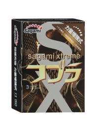 Суженные к основанию презервативы Sagami Xtreme COBRA - 3 шт. - Sagami - купить с доставкой в Новом Уренгое