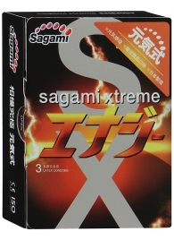 Презервативы Sagami Xtreme ENERGY с ароматом энергетика - 3 шт. - Sagami - купить с доставкой в Новом Уренгое