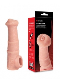 Телесная фантазийная насадка на член Cock Sleeve Size M - KOKOS - в Новом Уренгое купить с доставкой