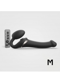 Черный безремневой страпон Multi Orgasm Size M с клиторальной стимуляцией - Strap-on-me - купить с доставкой в Новом Уренгое