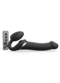 Черный безремневой страпон Multi Orgasm Size L с клиторальной стимуляцией - Strap-on-me - купить с доставкой в Новом Уренгое