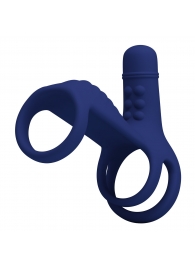 Синяя вибронасадка на пенис Vibrating Penis Sling - Baile - в Новом Уренгое купить с доставкой