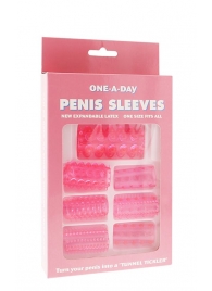 Набор из 7 розовых насадок на пенис ONE-A-DAY PENIS SLEEVES PINK - Seven Creations - в Новом Уренгое купить с доставкой