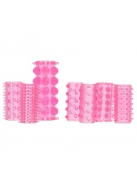 Набор из 7 розовых насадок на пенис ONE-A-DAY PENIS SLEEVES PINK - Seven Creations - в Новом Уренгое купить с доставкой