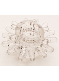 Прозрачное гелевое эрекционное кольцо с шипиками - Toyfa Basic - в Новом Уренгое купить с доставкой