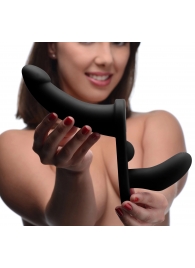 Черный вибрострапон Double Take 10X Double Penetration Vibrating Strap-on Harness - XR Brands - купить с доставкой в Новом Уренгое