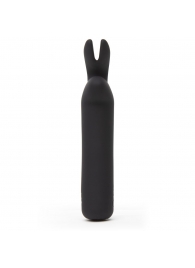 Черная вибропуля с ушками Rechargeable Rabbit Ears Bullet Vibrator - Happy Rabbit