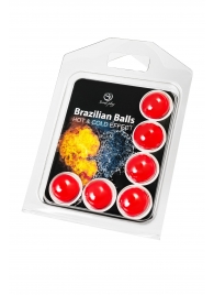 Набор из 6 шариков с массажным маслом Brazilian Balls с охлаждающим и разогревающим эффектом - Secret Play - купить с доставкой в Новом Уренгое