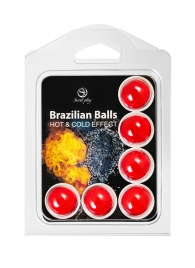 Набор из 6 шариков с массажным маслом Brazilian Balls с охлаждающим и разогревающим эффектом - Secret Play - купить с доставкой в Новом Уренгое