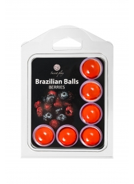 Набор из 6 шариков с массажным маслом Brazilian Balls с ароматом ягод - Secret Play - купить с доставкой в Новом Уренгое