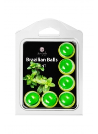 Набор из 6 шариков с массажным маслом Brazilian Balls с ароматом мяты - Secret Play - купить с доставкой в Новом Уренгое