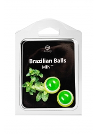 Набор из 2 шариков с массажным маслом Brazilian Balls с ароматом мяты - Secret Play - купить с доставкой в Новом Уренгое