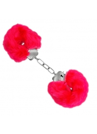 Красные меховые наручники Love с ключиками - Baile - купить с доставкой в Новом Уренгое