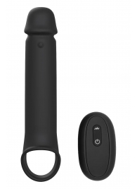 Черная насадка-удлинитель с вибрацией Vibrating Extender With Remote - Dream Toys - в Новом Уренгое купить с доставкой
